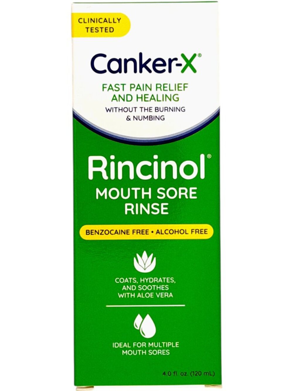 Canker-X Rincinol Mouth Sore Rinse 4 fl oz Alcohol-Free Aloe